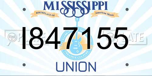 I847155 Mississippi License Plate