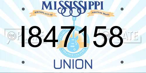 I847158 Mississippi License Plate