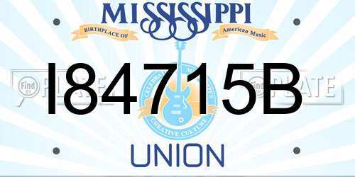 I84715B Mississippi License Plate