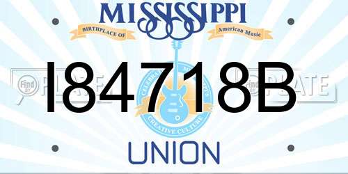 I84718B Mississippi License Plate