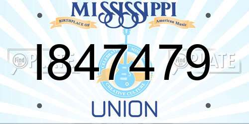I847479 Mississippi License Plate