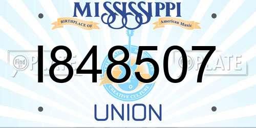 I848507 Mississippi License Plate