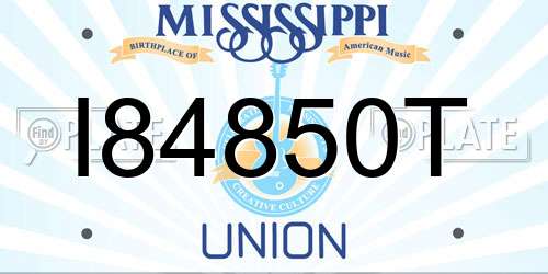 I84850T Mississippi License Plate