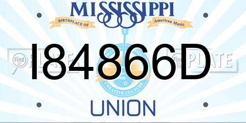 I84866D Mississippi License Plate