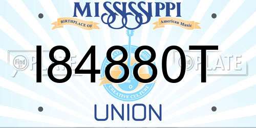 I84880T Mississippi License Plate