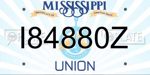 I84880Z Mississippi License Plate