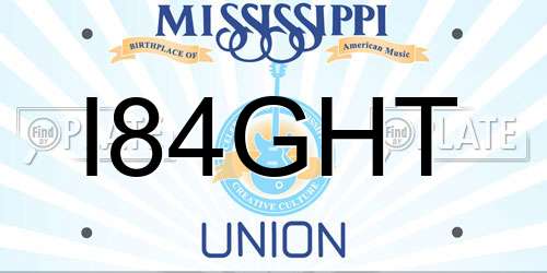 I84GHT Mississippi License Plate