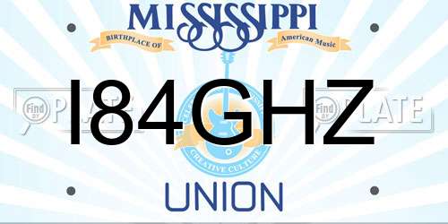 I84GHZ Mississippi License Plate