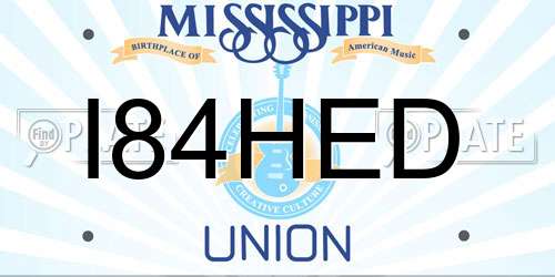I84HED Mississippi License Plate