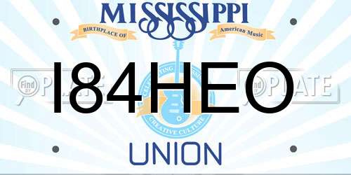 I84HEO Mississippi License Plate