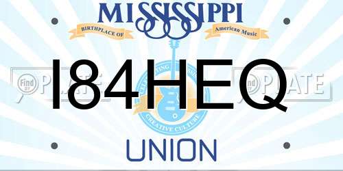 I84HEQ Mississippi License Plate