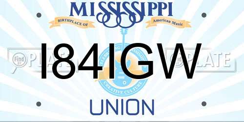 I84IGW Mississippi License Plate