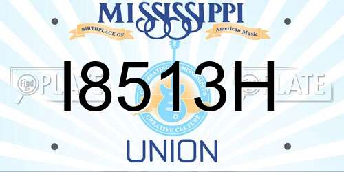 I8513H Mississippi License Plate