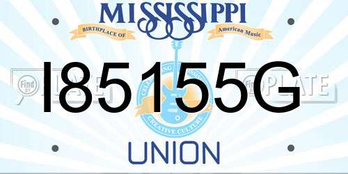 I85155G Mississippi License Plate