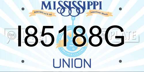 I85188G Mississippi License Plate