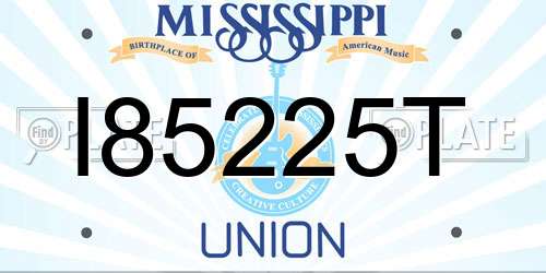 I85225T Mississippi License Plate