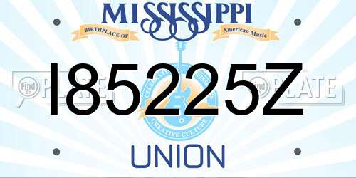 I85225Z Mississippi License Plate