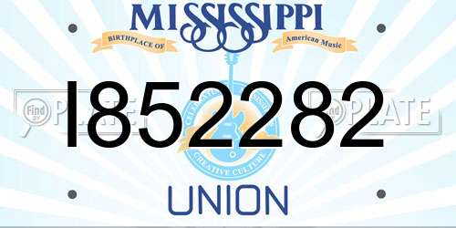 I852282 Mississippi License Plate