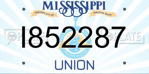 I852287 Mississippi License Plate