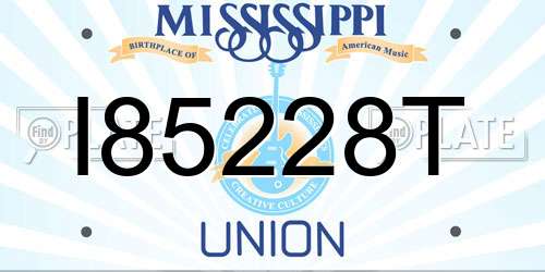 I85228T Mississippi License Plate