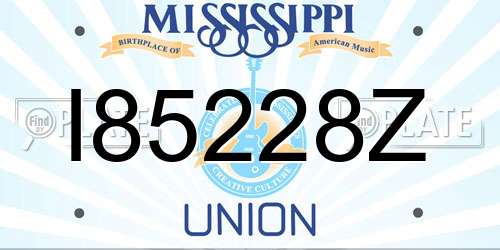 I85228Z Mississippi License Plate