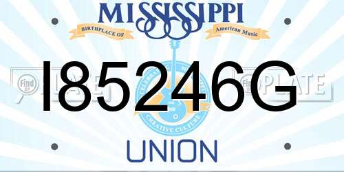 I85246G Mississippi License Plate