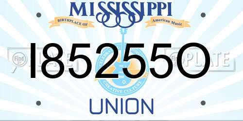 I85255O Mississippi License Plate