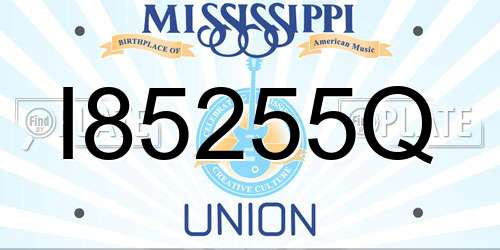 I85255Q Mississippi License Plate