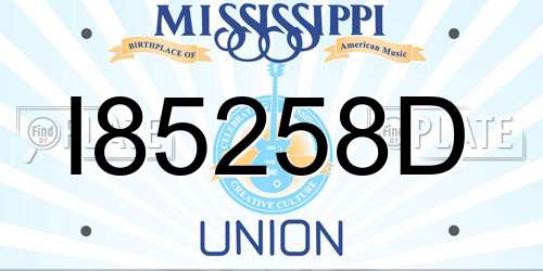 I85258D Mississippi License Plate