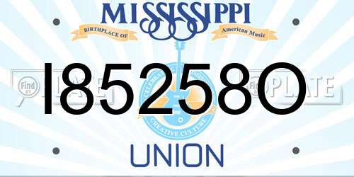 I85258O Mississippi License Plate