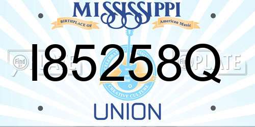 I85258Q Mississippi License Plate