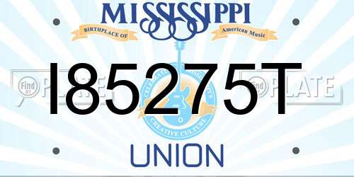 I85275T Mississippi License Plate