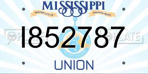I852787 Mississippi License Plate