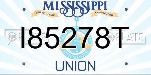 I85278T Mississippi License Plate