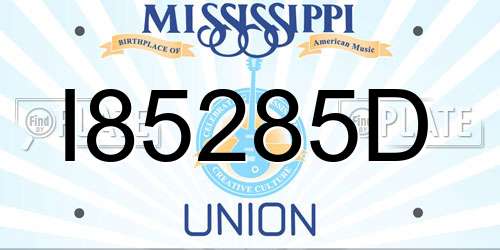 I85285D Mississippi License Plate