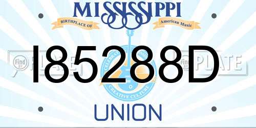 I85288D Mississippi License Plate