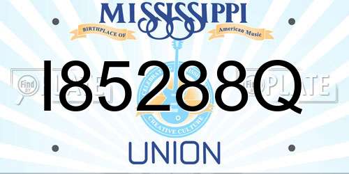 I85288Q Mississippi License Plate