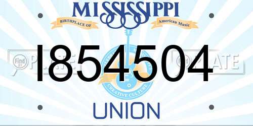 I854504 Mississippi License Plate