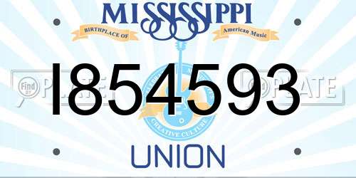 I854593 Mississippi License Plate