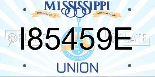 I85459E Mississippi License Plate