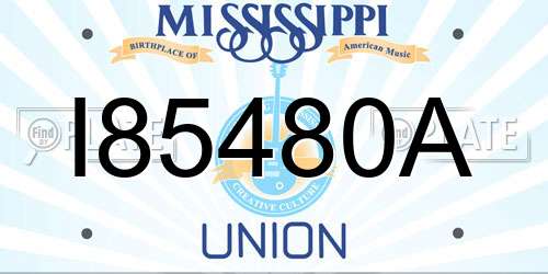 I85480A Mississippi License Plate