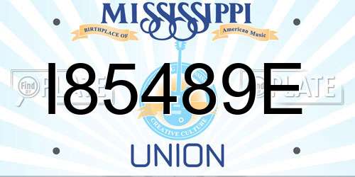 I85489E Mississippi License Plate