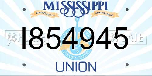 I854945 Mississippi License Plate