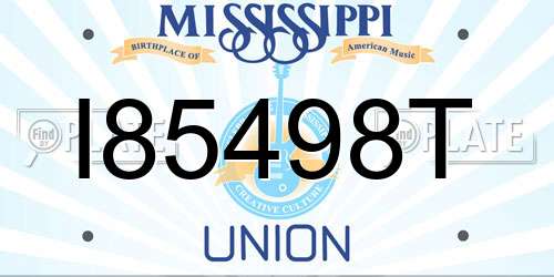 I85498T Mississippi License Plate