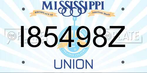 I85498Z Mississippi License Plate