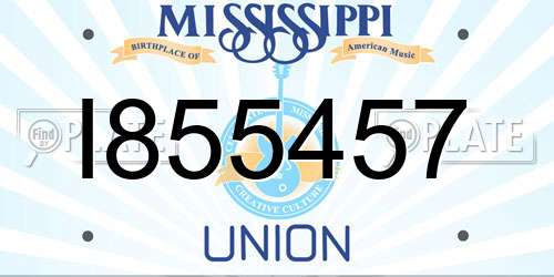 I855457 Mississippi License Plate