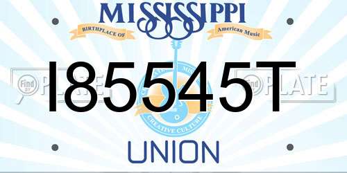 I85545T Mississippi License Plate