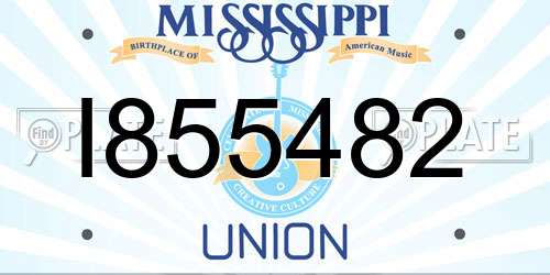 I855482 Mississippi License Plate