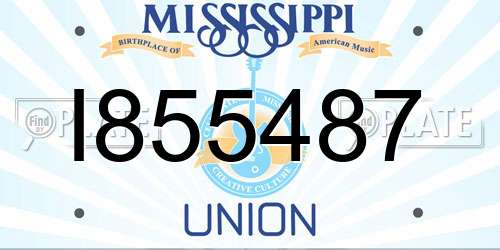 I855487 Mississippi License Plate