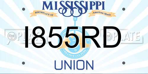 I855RD Mississippi License Plate